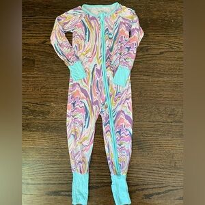 Little Sleepies Pink and Blue Swirl Kids Footie